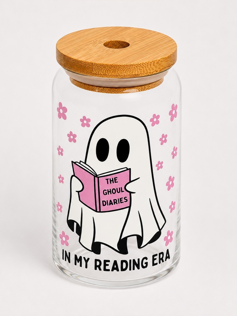 In My Reading Era 16oz Libby Can Glass Tumbler with Bamboo Lid